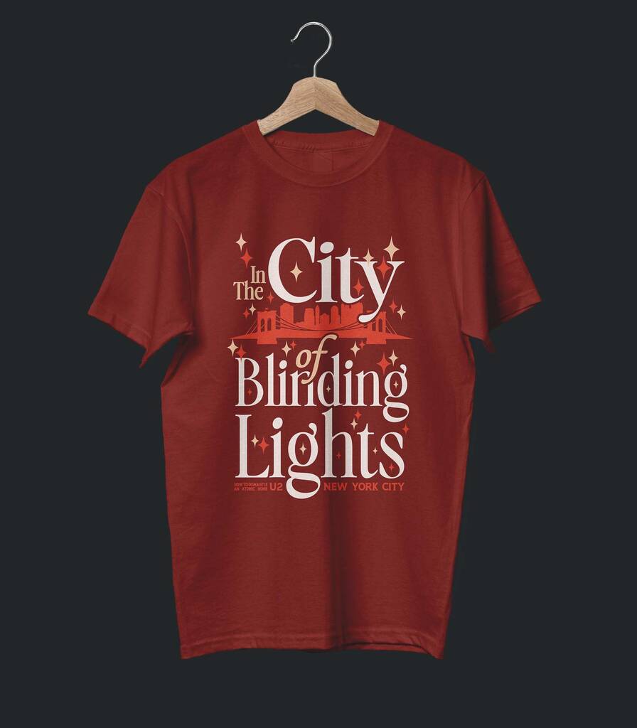 City of Blinding Lights • U2 Typography Tribute T-shirt • Summer Edition