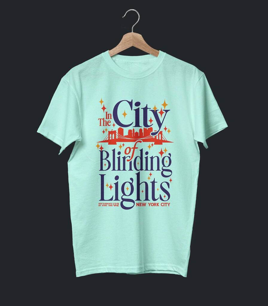City of Blinding Lights • U2 Typography Tribute T-shirt • Summer Edition