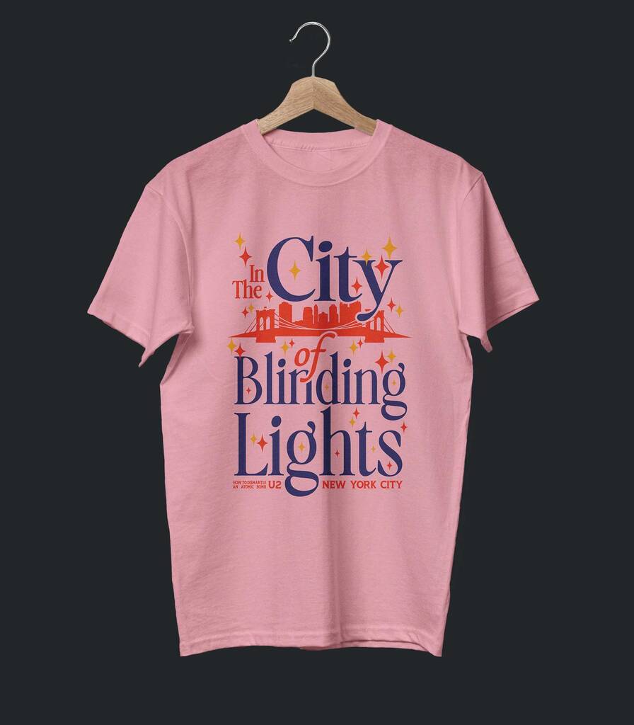 City of Blinding Lights • U2 Typography Tribute T-shirt • Summer Edition