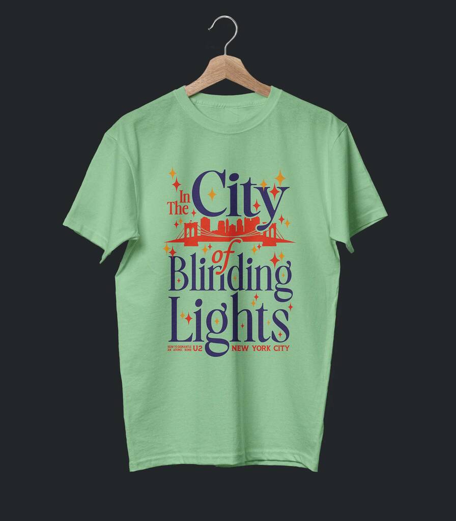 City of Blinding Lights • U2 Typography Tribute T-shirt • Summer Edition