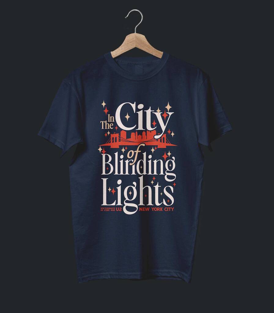 City of Blinding Lights • U2 Typography Tribute T-shirt • Summer Edition