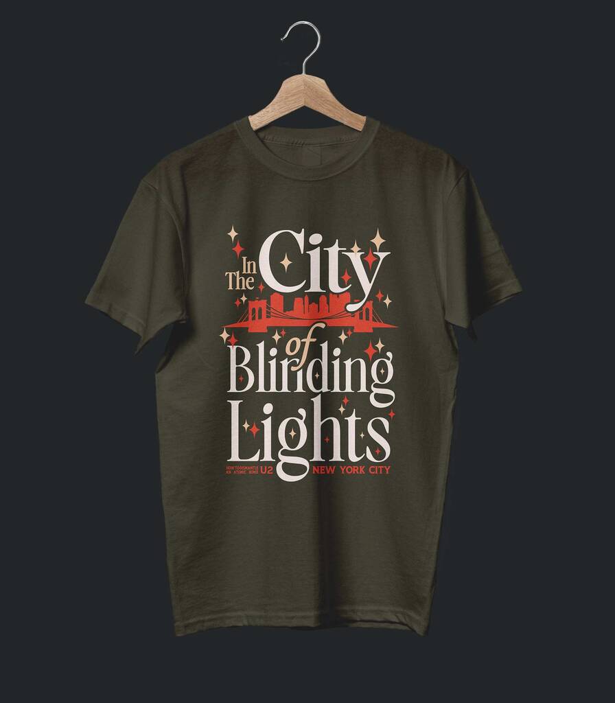 City of Blinding Lights • U2 Typography Tribute T-shirt • Summer Edition