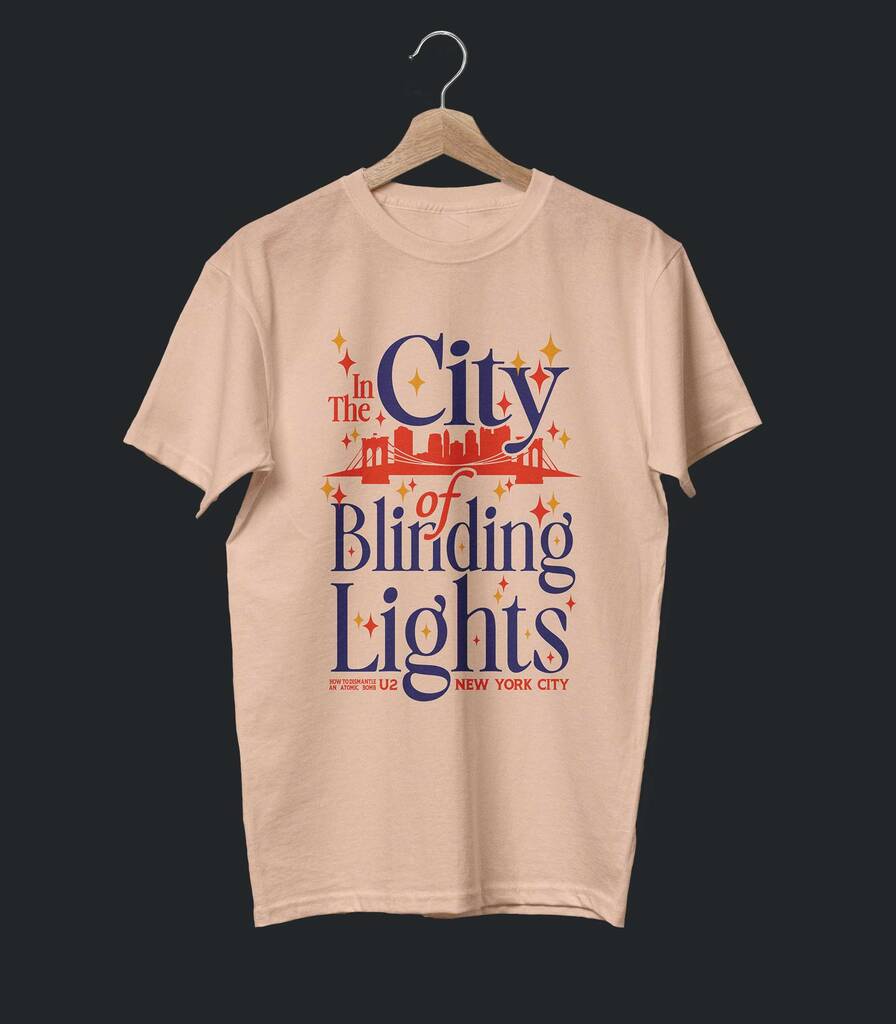 City of Blinding Lights • U2 Typography Tribute T-shirt • Summer Edition