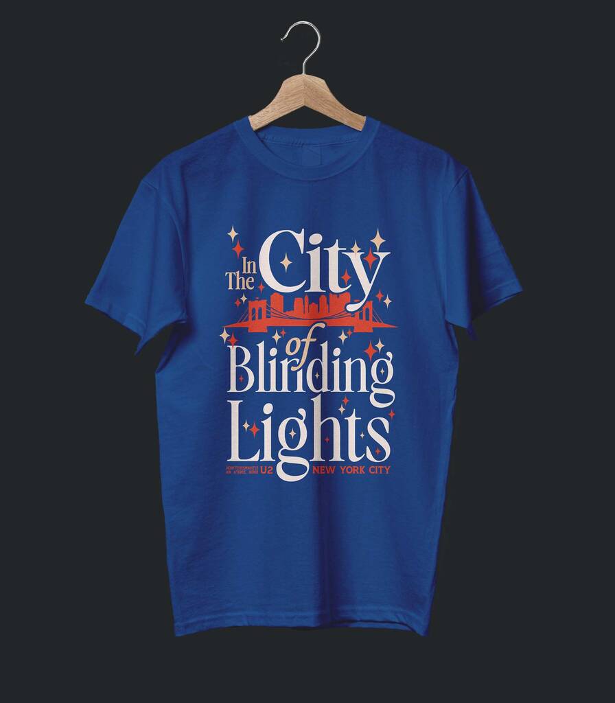 City of Blinding Lights • U2 Typography Tribute T-shirt • Summer Edition