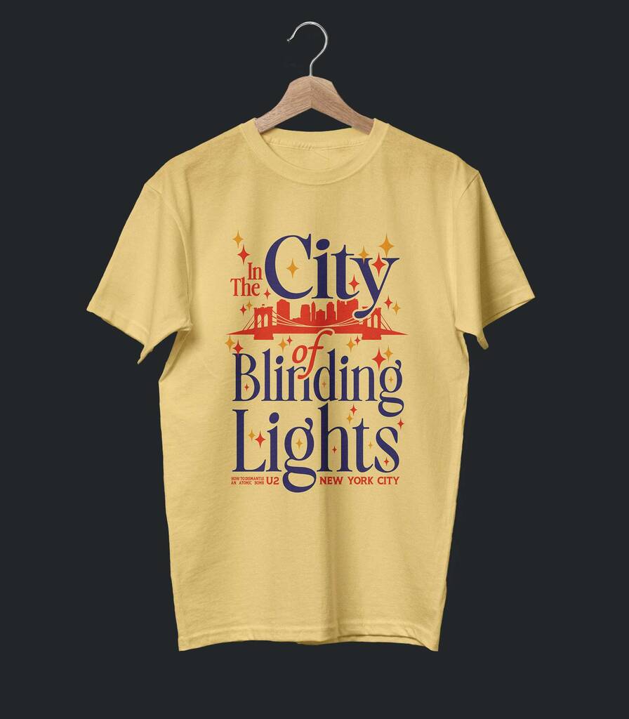 City of Blinding Lights • U2 Typography Tribute T-shirt • Summer Edition