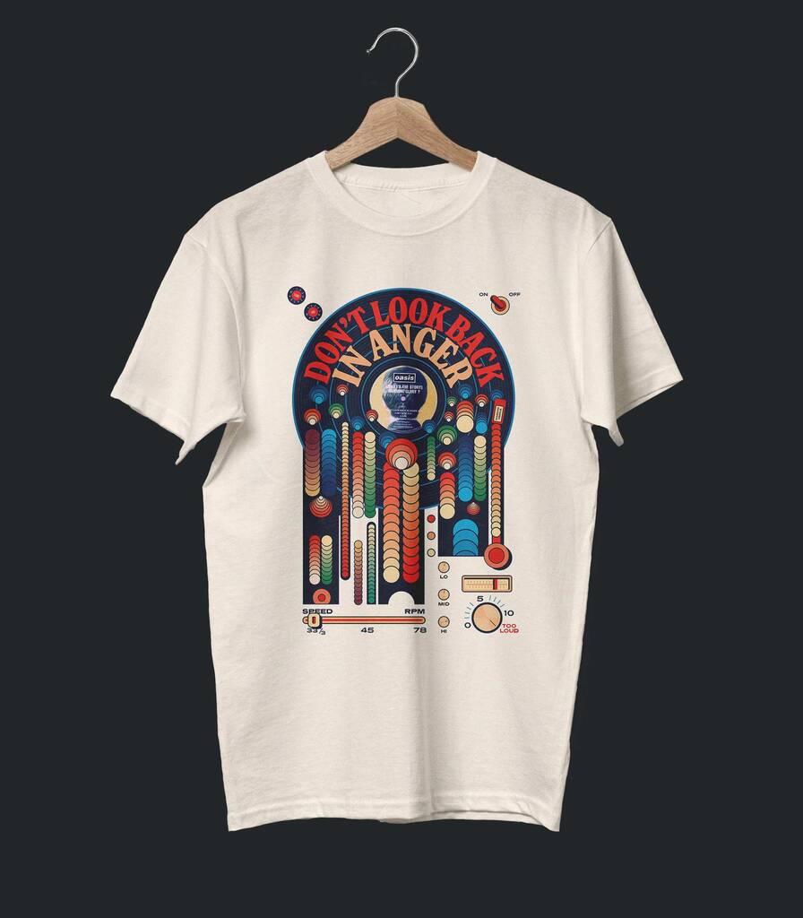 Don't Look Back In Anger • Oasis Typography T-shirt • Classic Edition