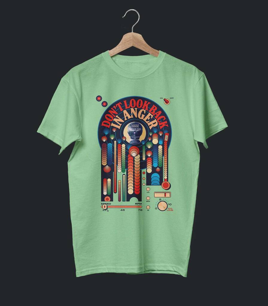 Don't Look Back In Anger • Oasis Typography T-shirt • Classic Edition