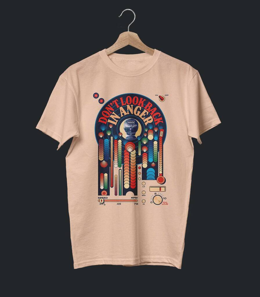 Don't Look Back In Anger • Oasis Typography T-shirt • Classic Edition