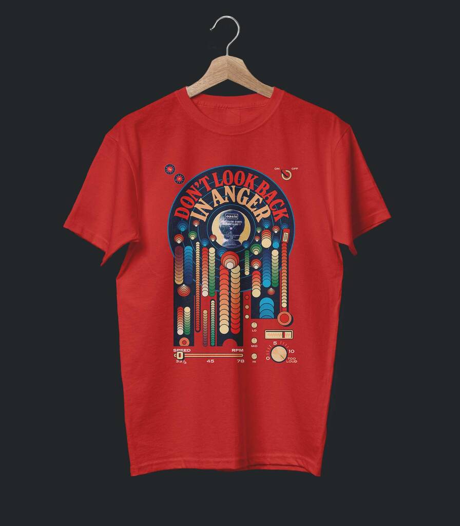 Don't Look Back In Anger • Oasis Typography T-shirt • Classic Edition