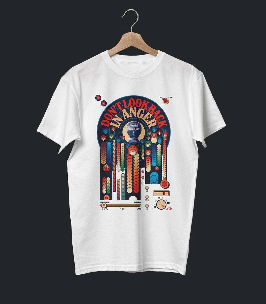 Don't Look Back In Anger • Oasis Typography T-shirt • Classic Edition