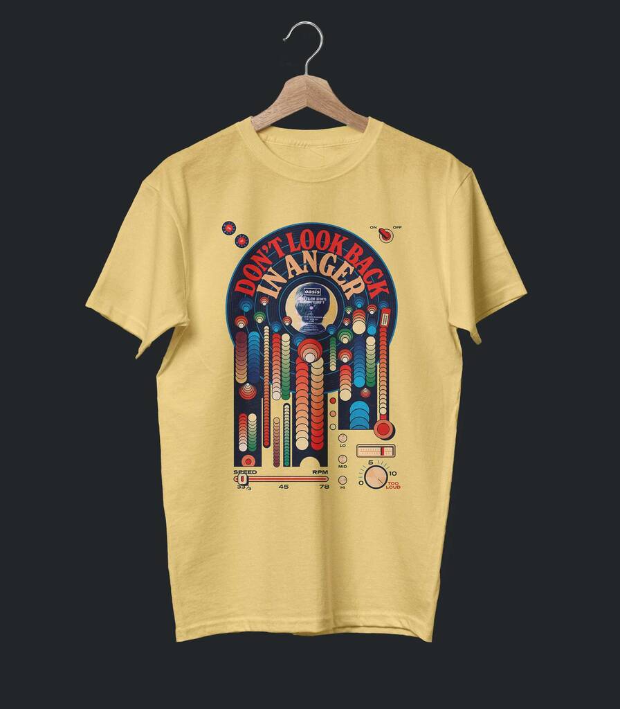 Don't Look Back In Anger • Oasis Typography T-shirt • Classic Edition