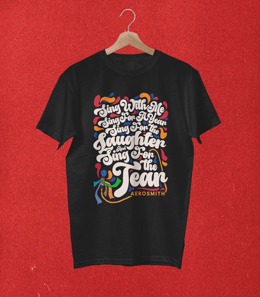 Dream On • Aerosmith Typography Tribute T-shirt • Swirl Edition