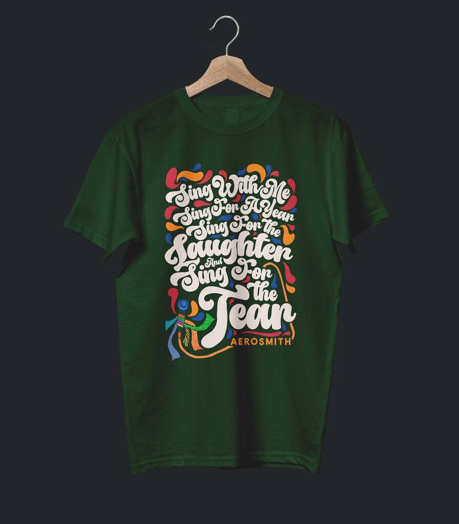 Dream On • Aerosmith Typography Tribute T-shirt • Swirl Edition