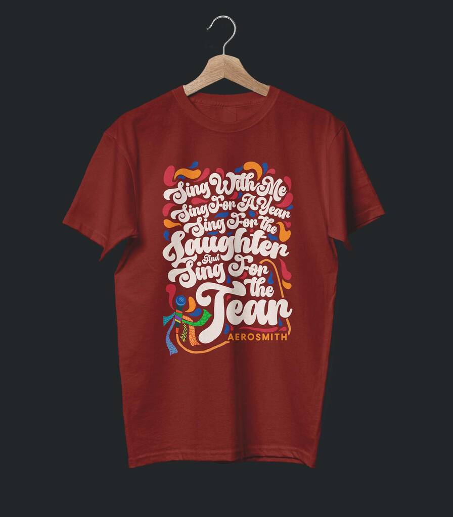 Dream On • Aerosmith Typography Tribute T-shirt • Swirl Edition