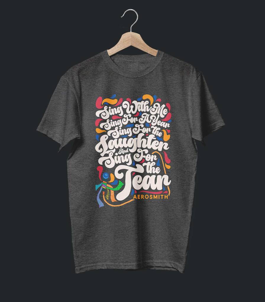 Dream On • Aerosmith Typography Tribute T-shirt • Swirl Edition