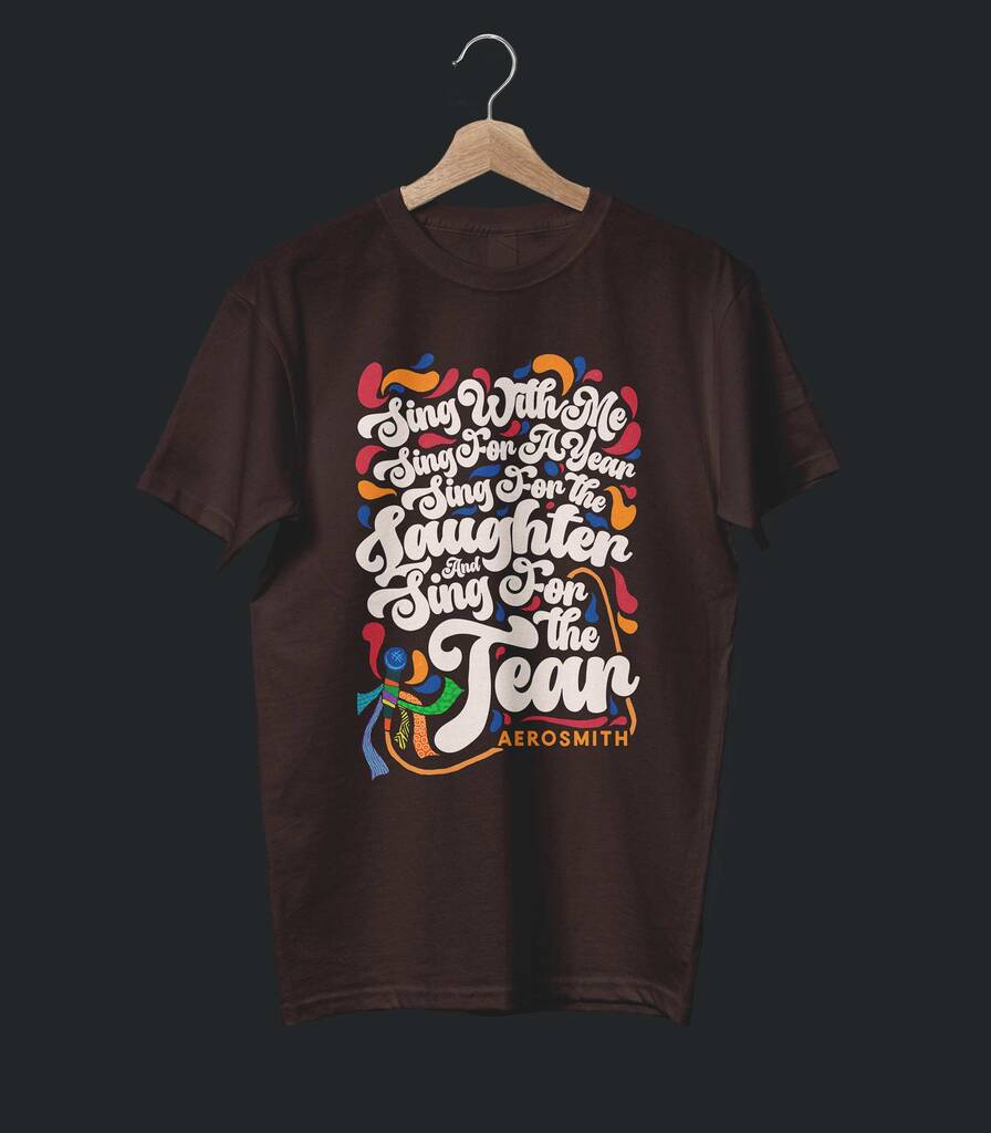 Dream On • Aerosmith Typography Tribute T-shirt • Swirl Edition