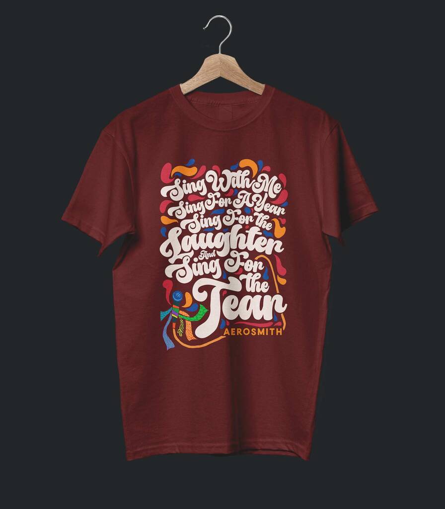 Dream On • Aerosmith Typography Tribute T-shirt • Swirl Edition