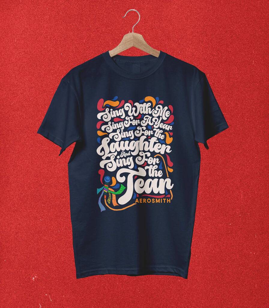 Dream On • Aerosmith Typography Tribute T-shirt • Swirl Edition