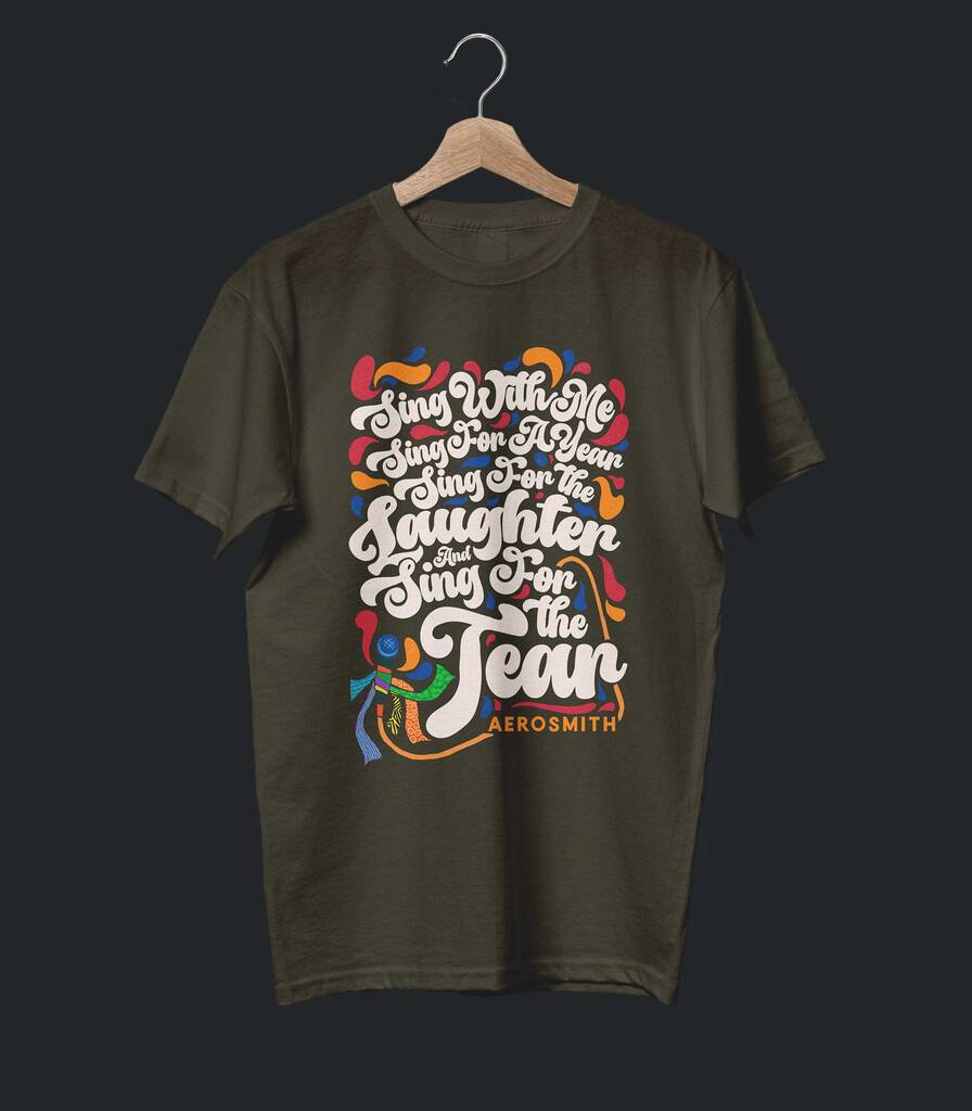 Dream On • Aerosmith Typography Tribute T-shirt • Swirl Edition