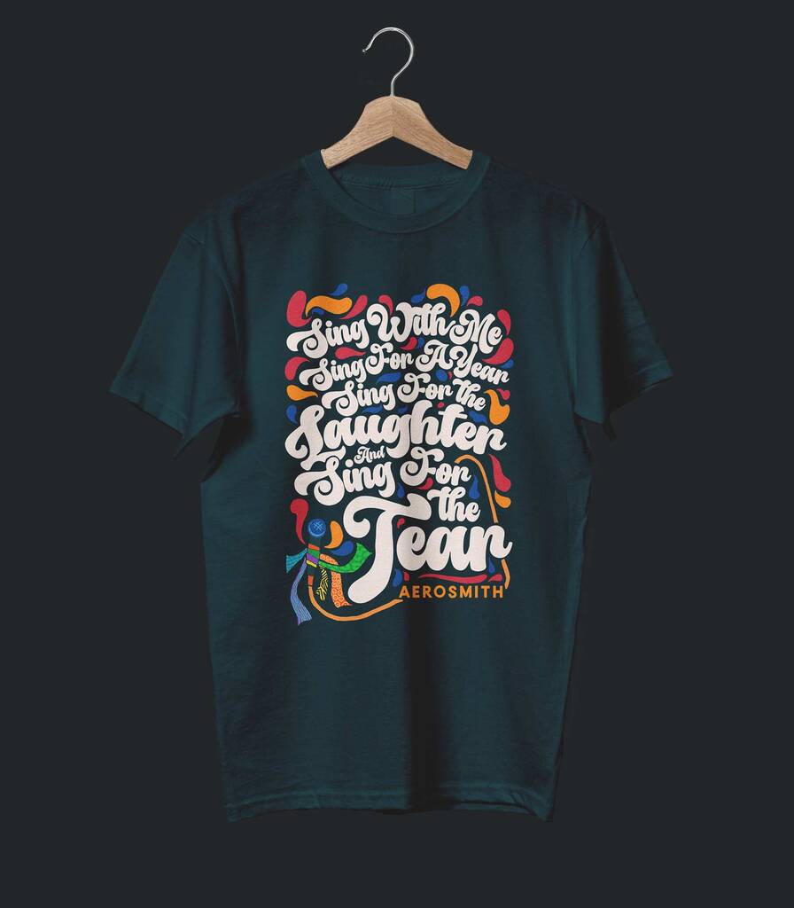 Dream On • Aerosmith Typography Tribute T-shirt • Swirl Edition