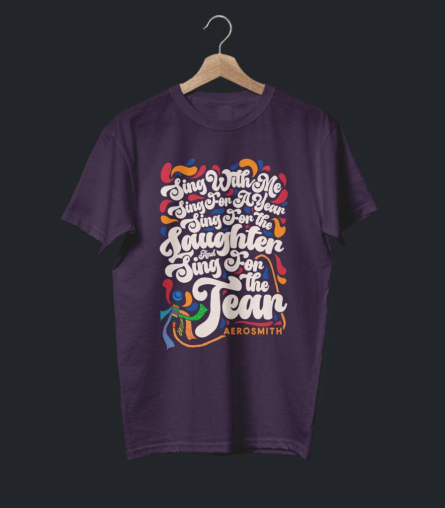 Dream On • Aerosmith Typography Tribute T-shirt • Swirl Edition