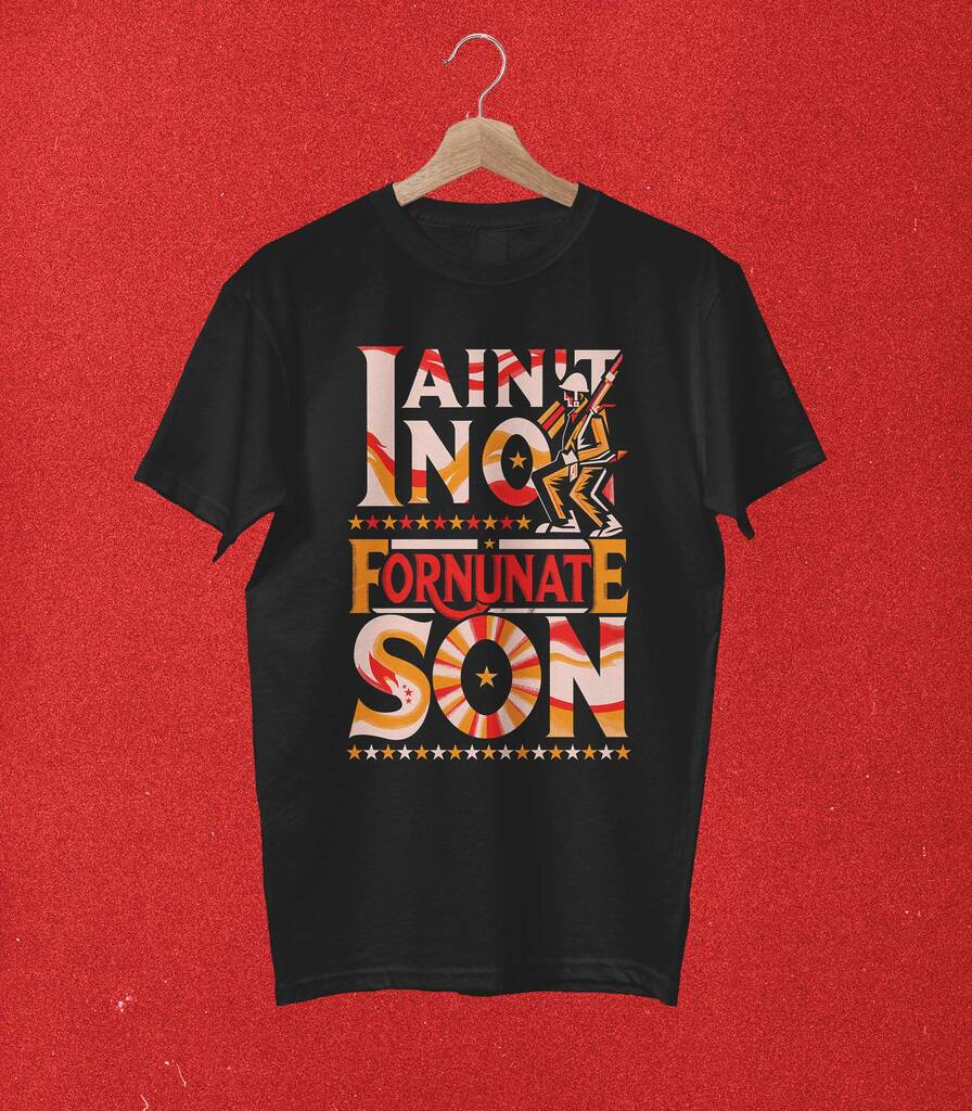 Fortunate Son • CCR Tribute Typography T-shirt • Classic Edition