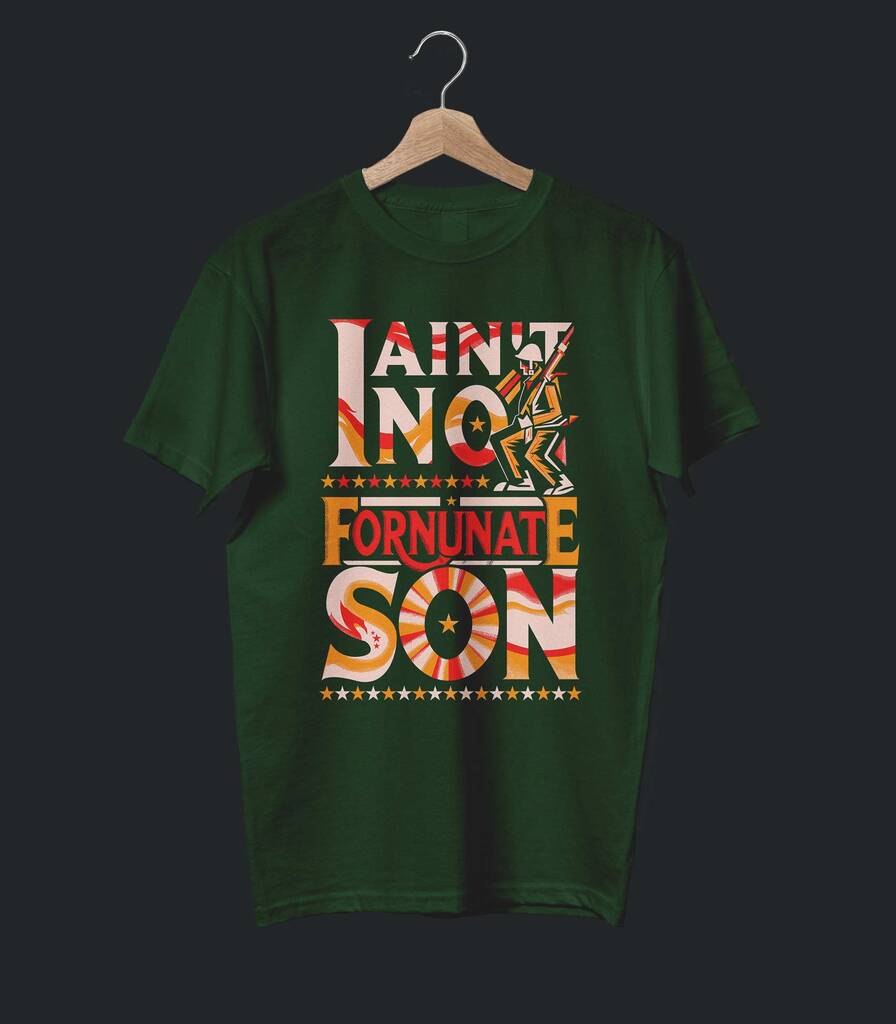 Fortunate Son • CCR Tribute Typography T-shirt • Classic Edition