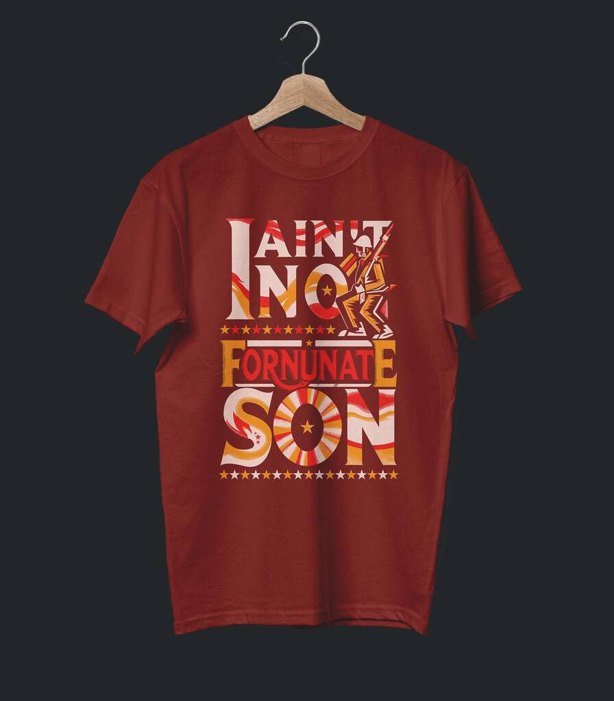 Fortunate Son • CCR Tribute Typography T-shirt • Classic Edition