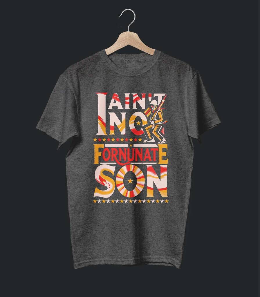 Fortunate Son • CCR Tribute Typography T-shirt • Classic Edition
