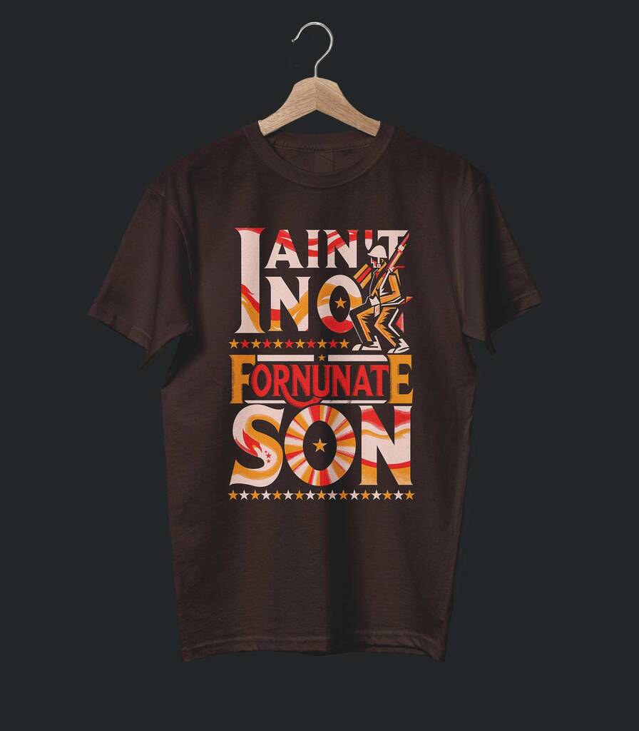 Fortunate Son • CCR Tribute Typography T-shirt • Classic Edition