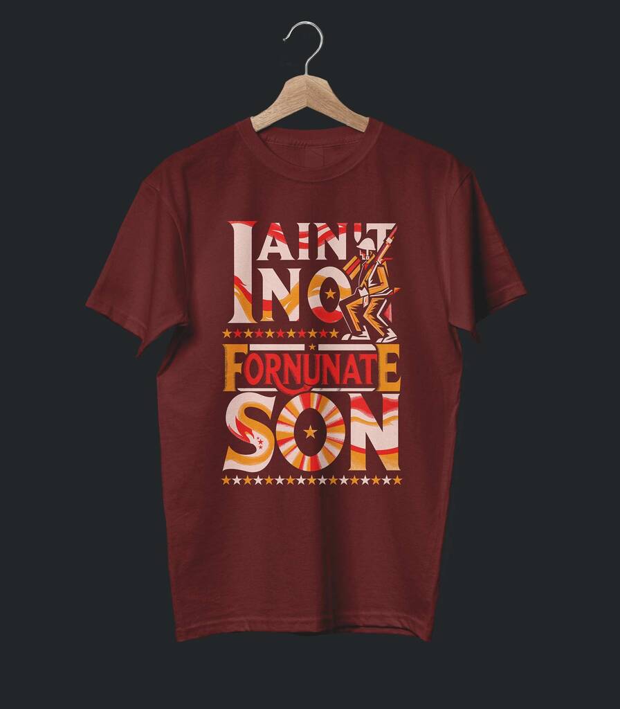 Fortunate Son • CCR Tribute Typography T-shirt • Classic Edition