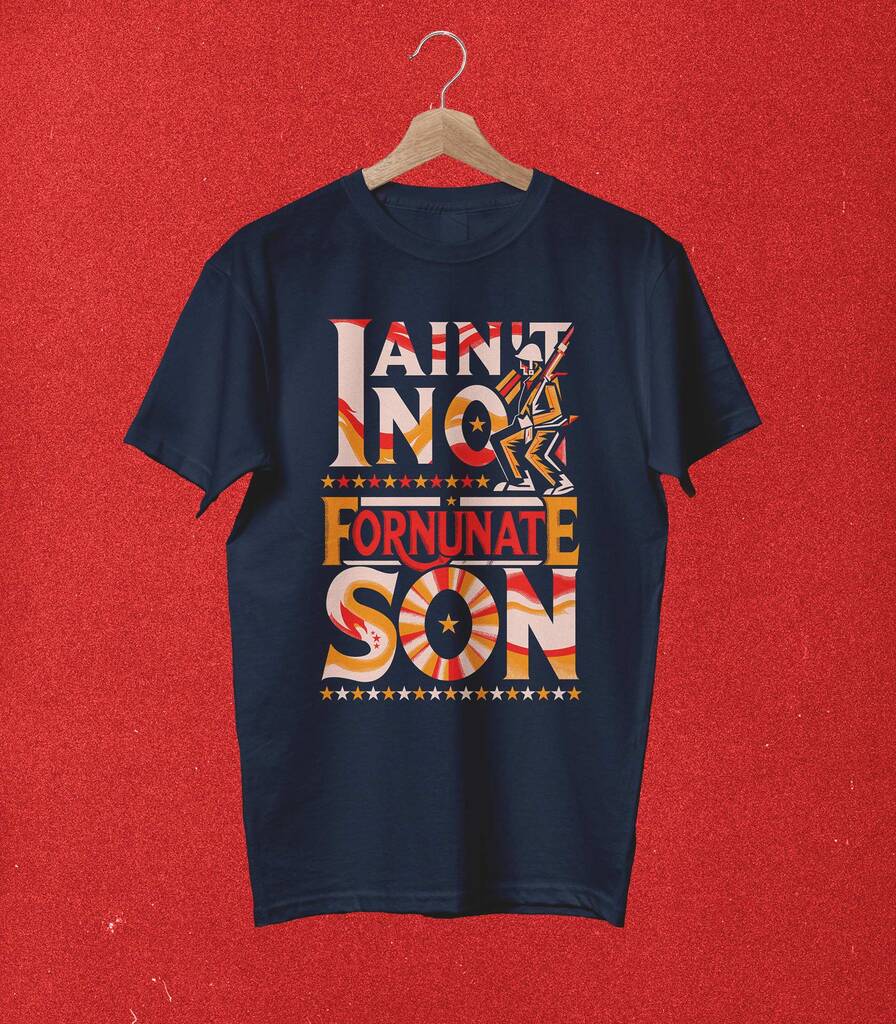 Fortunate Son • CCR Tribute Typography T-shirt • Classic Edition