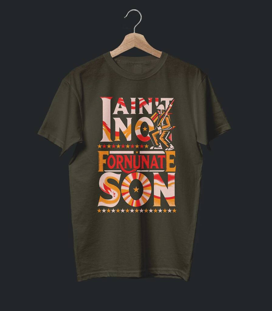 Fortunate Son • CCR Tribute Typography T-shirt • Classic Edition