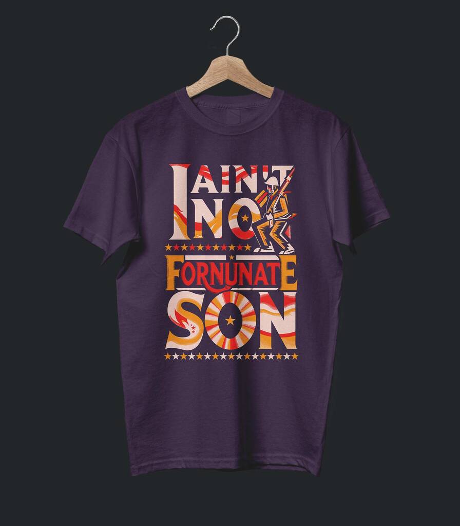 Fortunate Son • CCR Tribute Typography T-shirt • Classic Edition