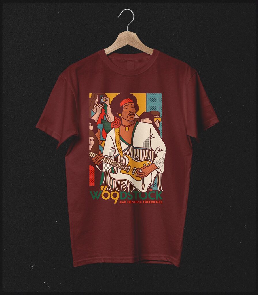 Jimi Hendrix • Woodstock 1969 Tribute Collector's Tee