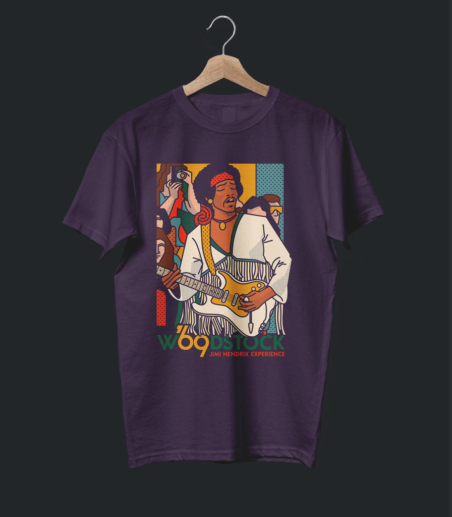 Jimi Hendrix • Woodstock 1969 Tribute Collector's Tee