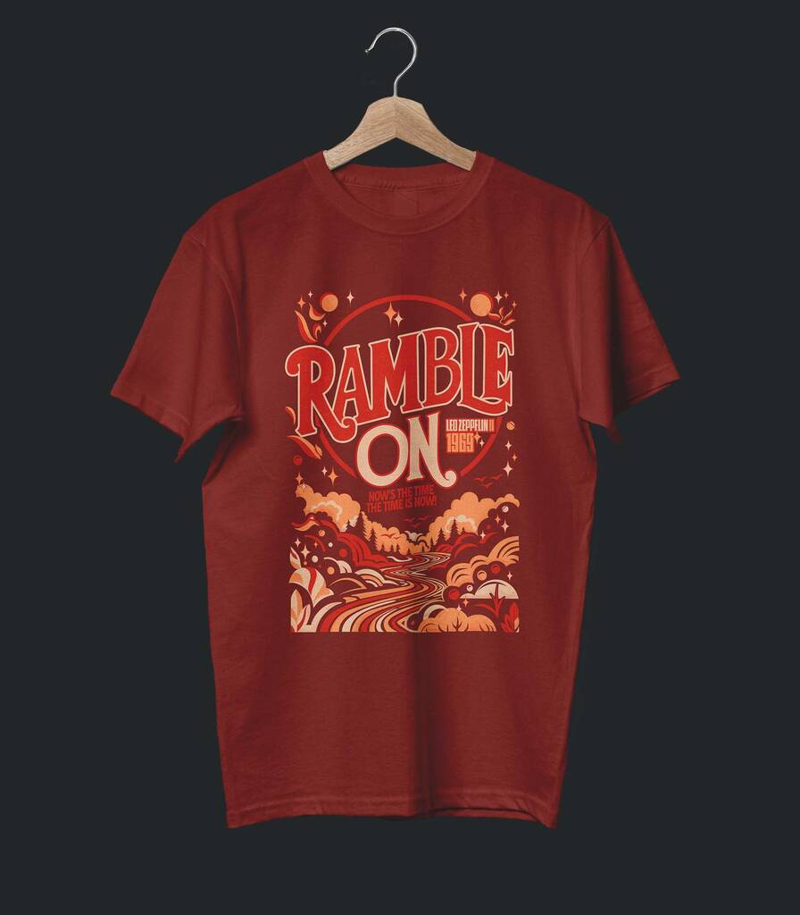 Ramble On • Led Zeppelin Typography Tribute Collector's Edition T-shirt