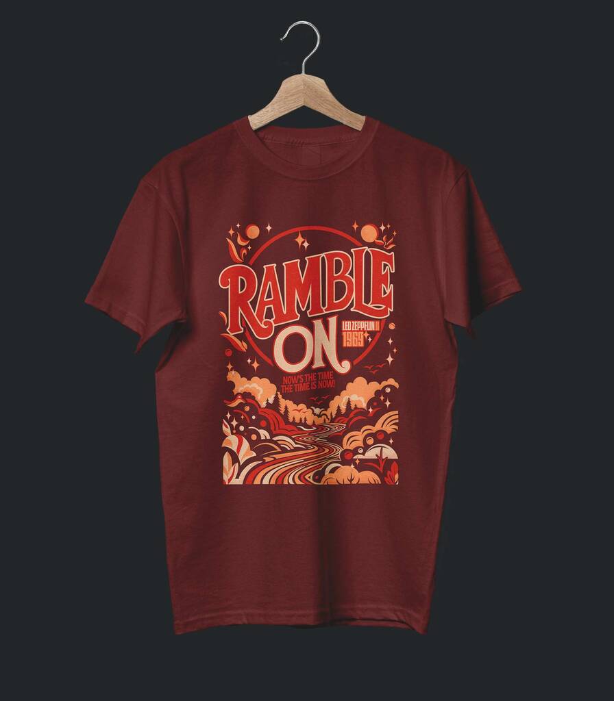 Ramble On • Led Zeppelin Typography Tribute Collector's Edition T-shirt