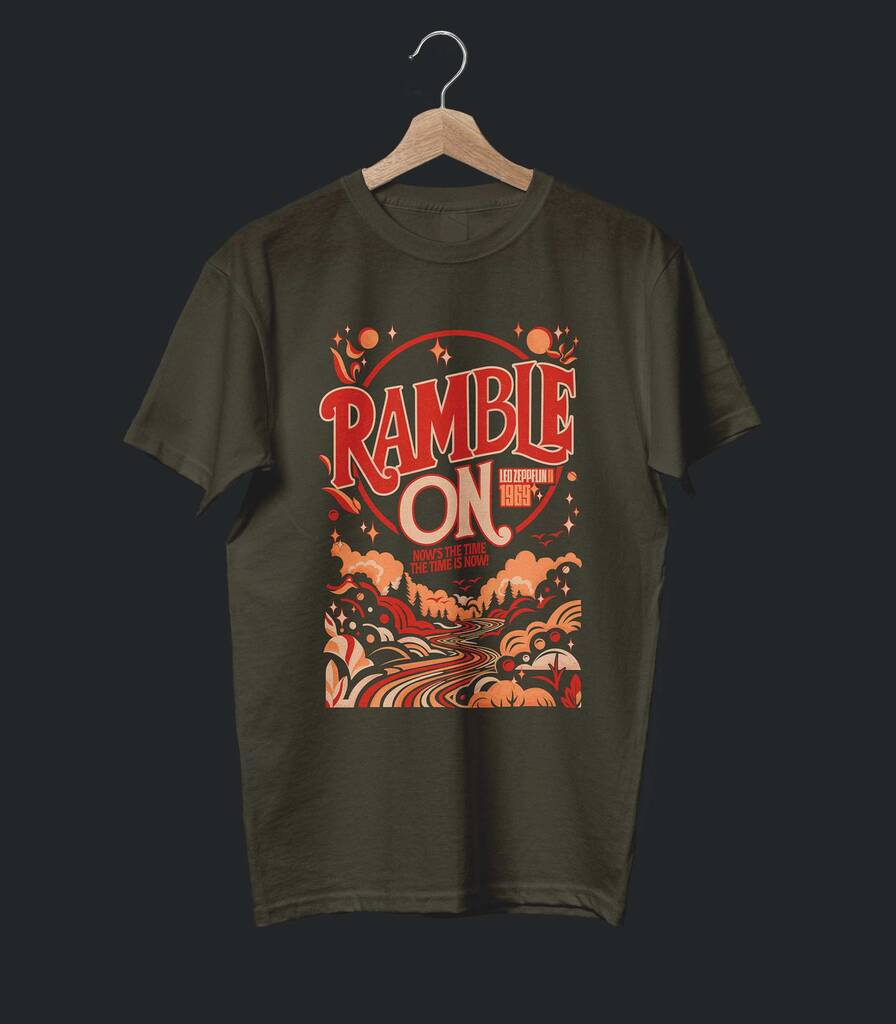 Ramble On • Led Zeppelin Typography Tribute Collector's Edition T-shirt