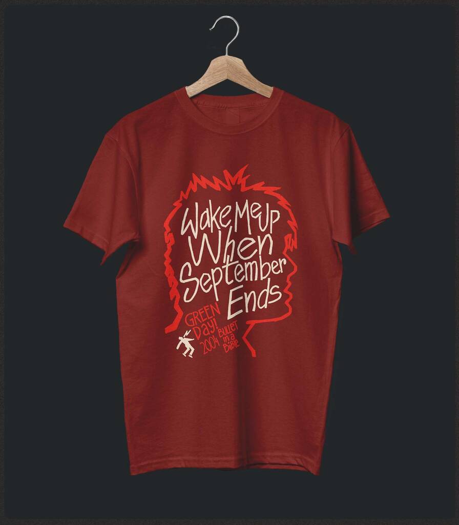 When September Ends • Green Day Typography T-shirt • Tour Edition