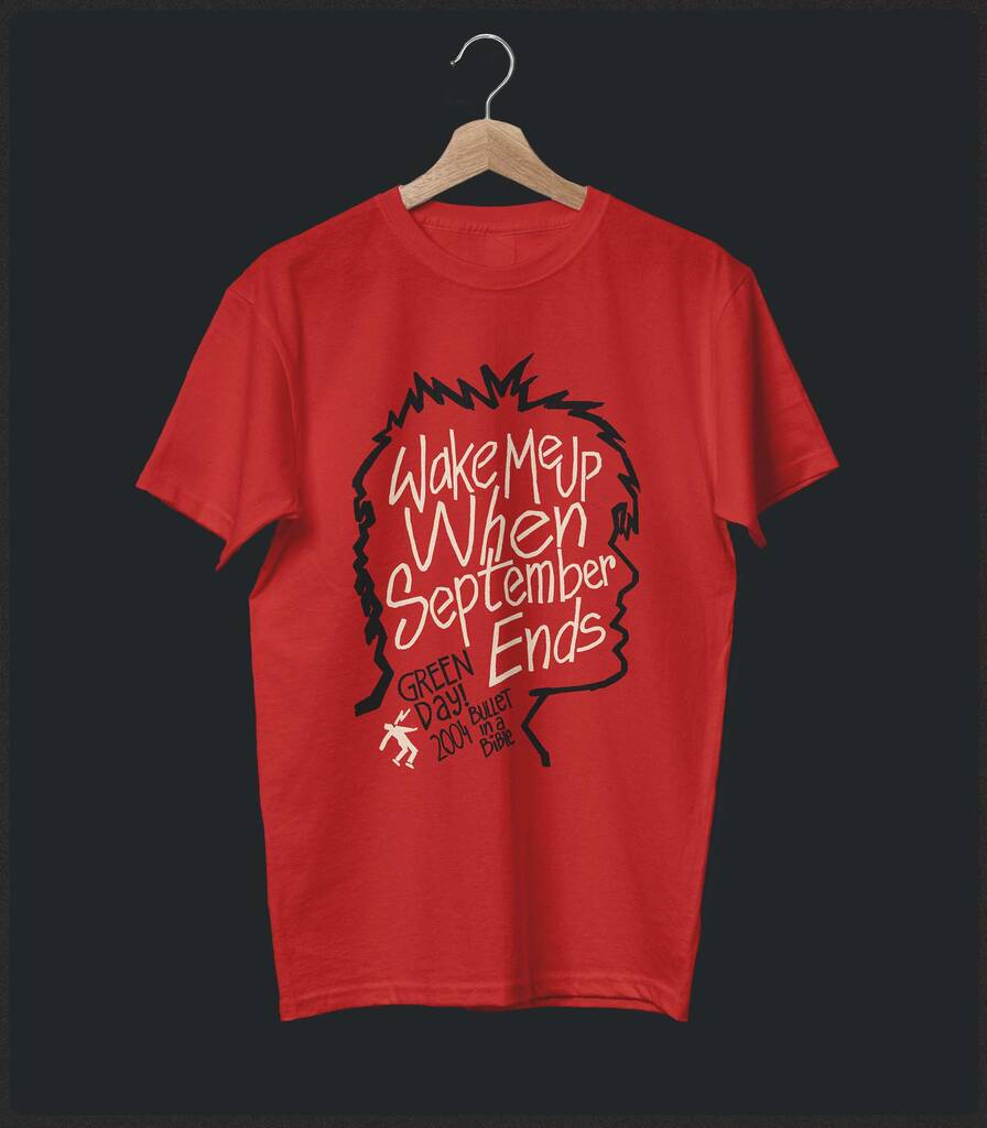 When September Ends • Green Day Typography T-shirt • Tour Edition